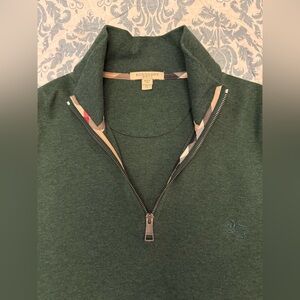 Burberry Hunter Green Zip Polo -NWOT